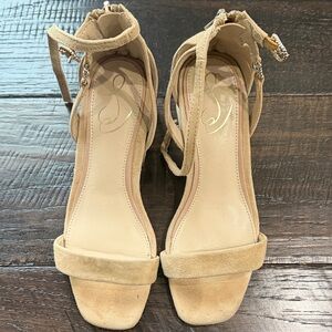 Girl Suede Ankle Strap Sandals - Tan